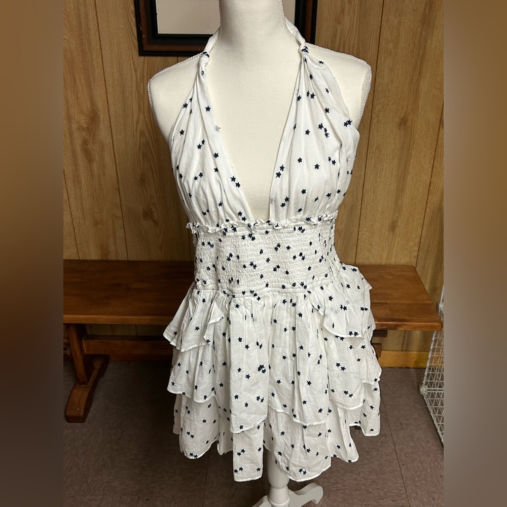 NWT LoveShackFancy Deanna Halter Mini Dress Ivory Starlight Size XXL - Picture 11 of 13